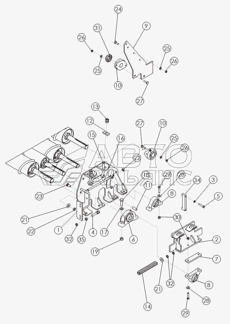 FRONT CLEANING ROLL MOUNTING PACKAGE