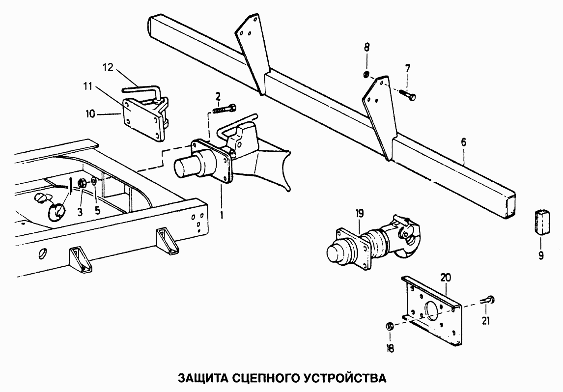 Защита сцепного устройства
