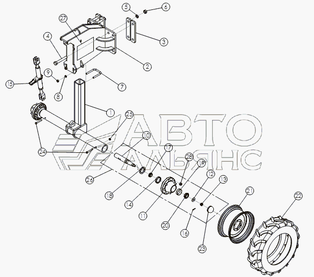 STANDARD REAR STRUTS - 11.2 X 24 TIRES