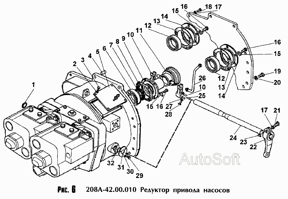 Редуктор привода насосов