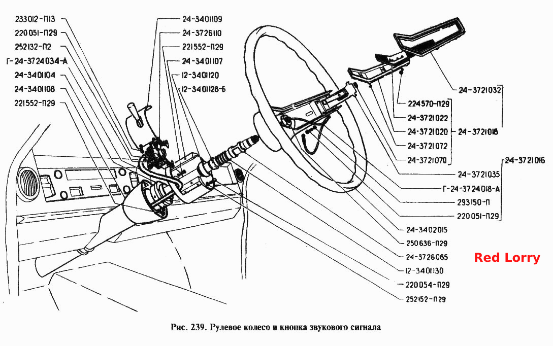 Рулевое колесо и кнопка звукового сигнала