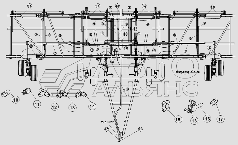 HOSE ROUTING - 60 WING FOLD