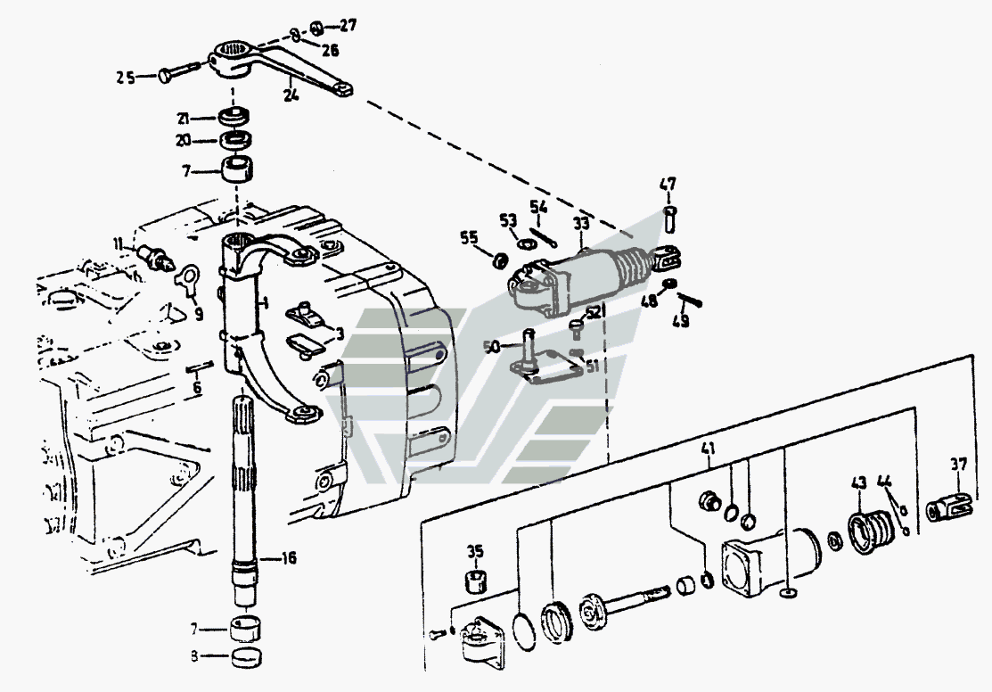 Механизм переключения вспомогательной коробки передач ZF
