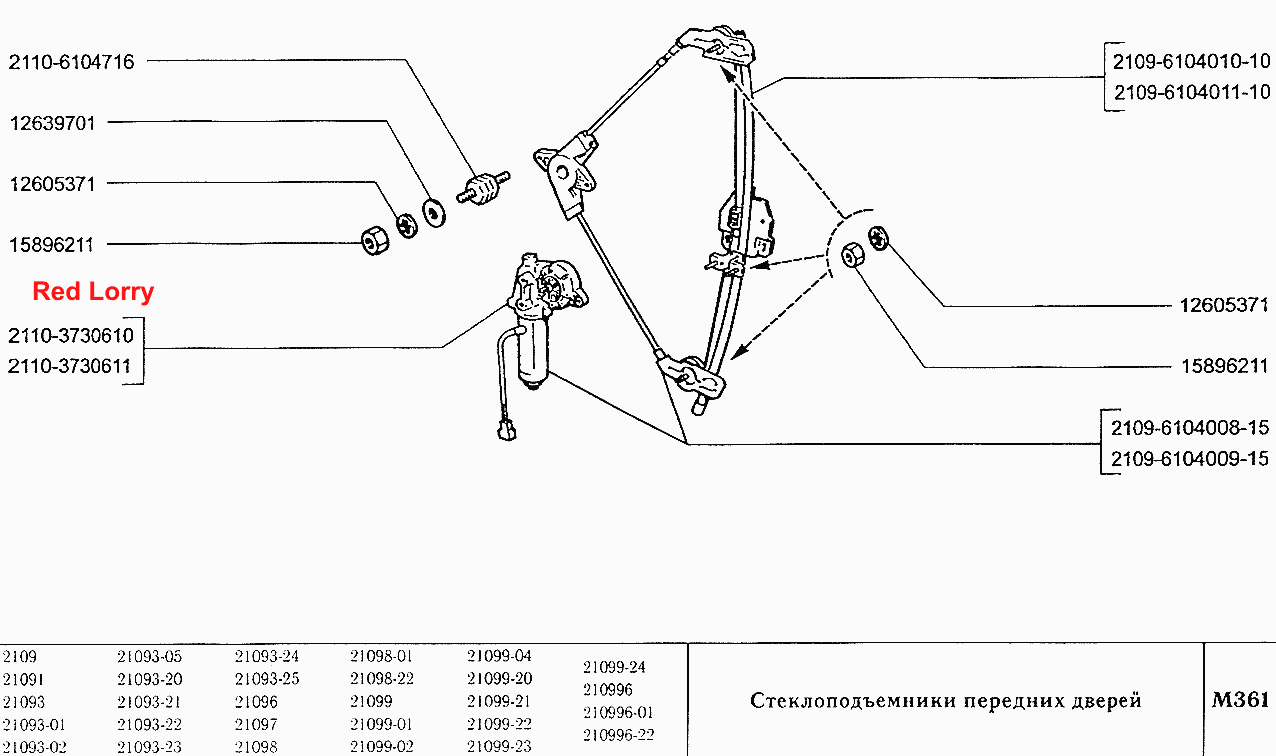 Стеклоподъемники передних дверей