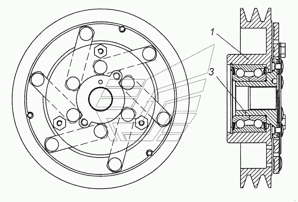5297-1318500-01 Шкив с фрикционным диском