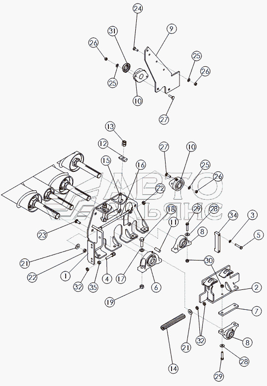 FRONT CLEANING ROLL MOUNTING PACKAGE