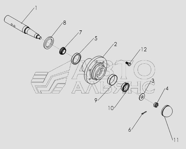 HUB AND SPINDLE ASSEMBLY №52116