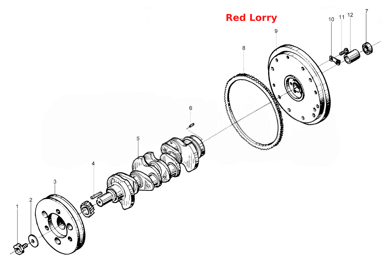 Crankshaft flywheel assembly
