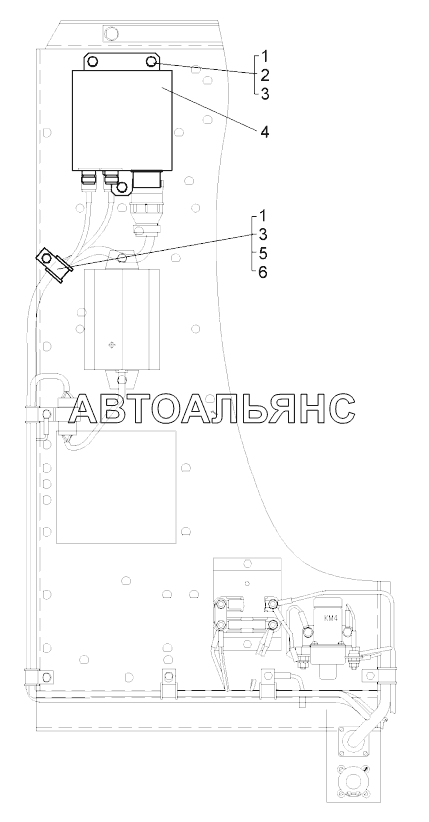 Монтаж системы контроля давления в шинах по кабине (75310-3700081-10);Mounting of the tires pressure control system in the cabin
