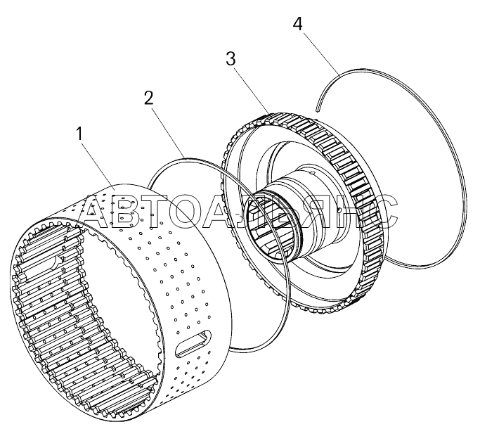 Барабан фрикциона второй передачи ;Drum of second step friction clutch
