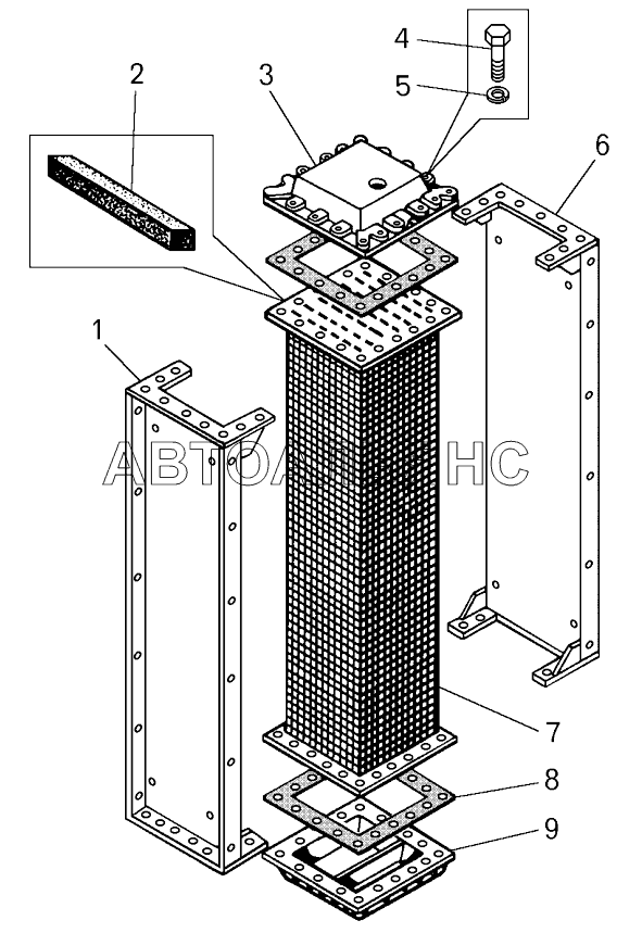 Радиатор масляный (ширина 200м);Oil radiator (width 200 mm)