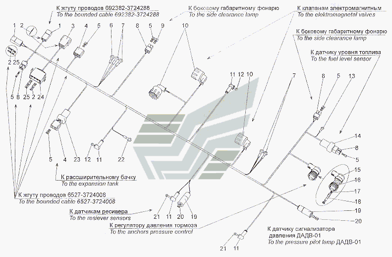 Жгут проводов N1 по лонжерону 6527-3724027-10