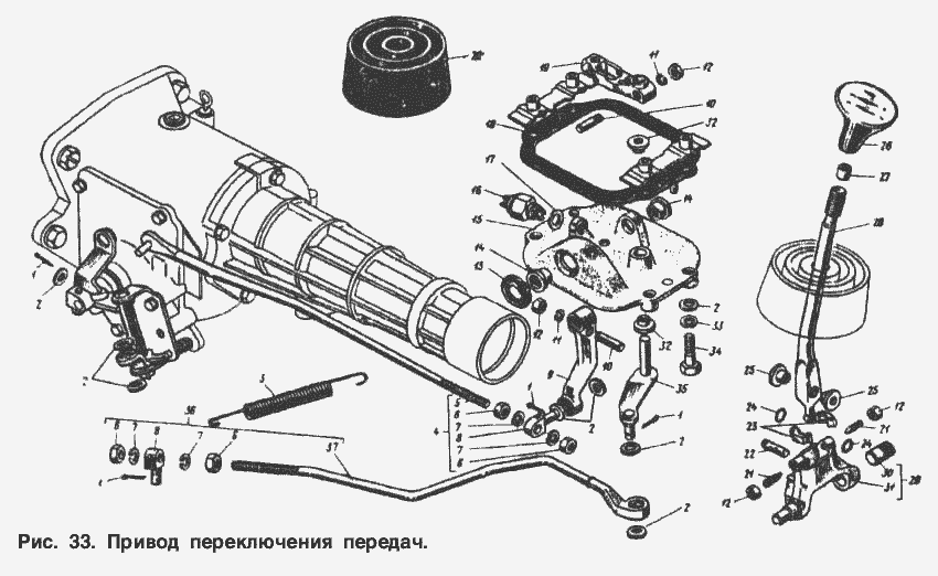 Привод переключения передач