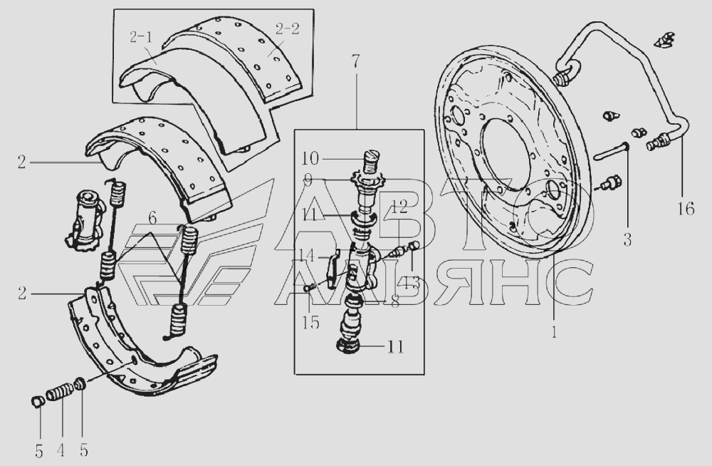 3502D120 Rear brake assembly