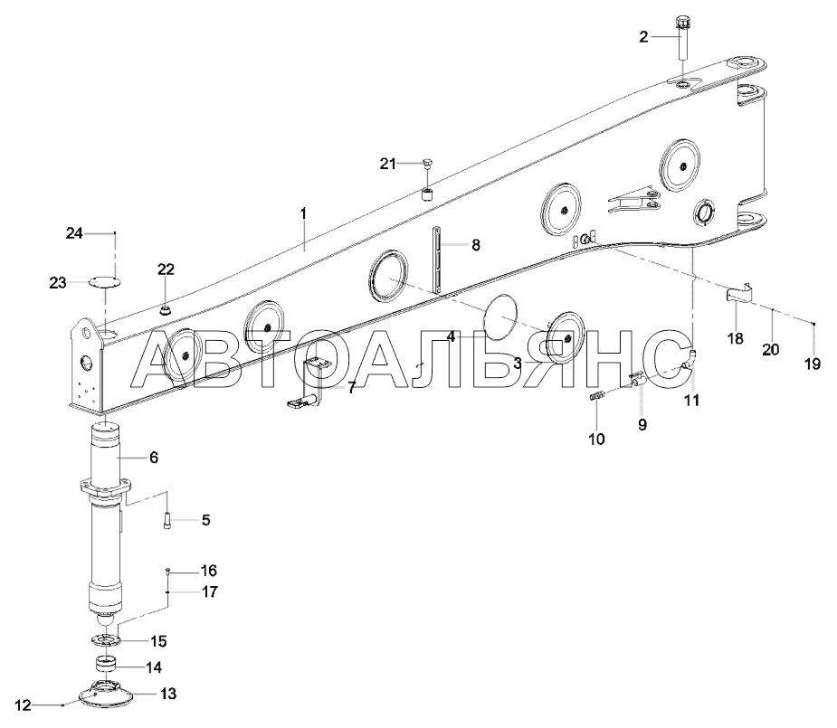 12639161 Outrigger, rear, left