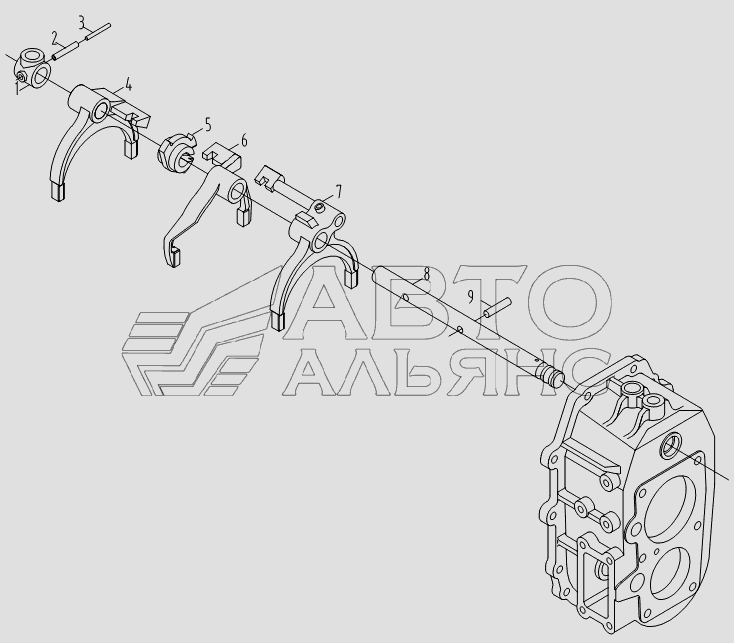 Fork shaft assembly