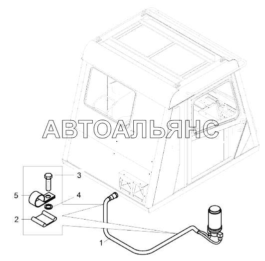 Монтаж проводов системы смазки “Lincoln” по шасси (75581-3700055);Arrangement of wiring of “Lincoln” lubrication system on chassis