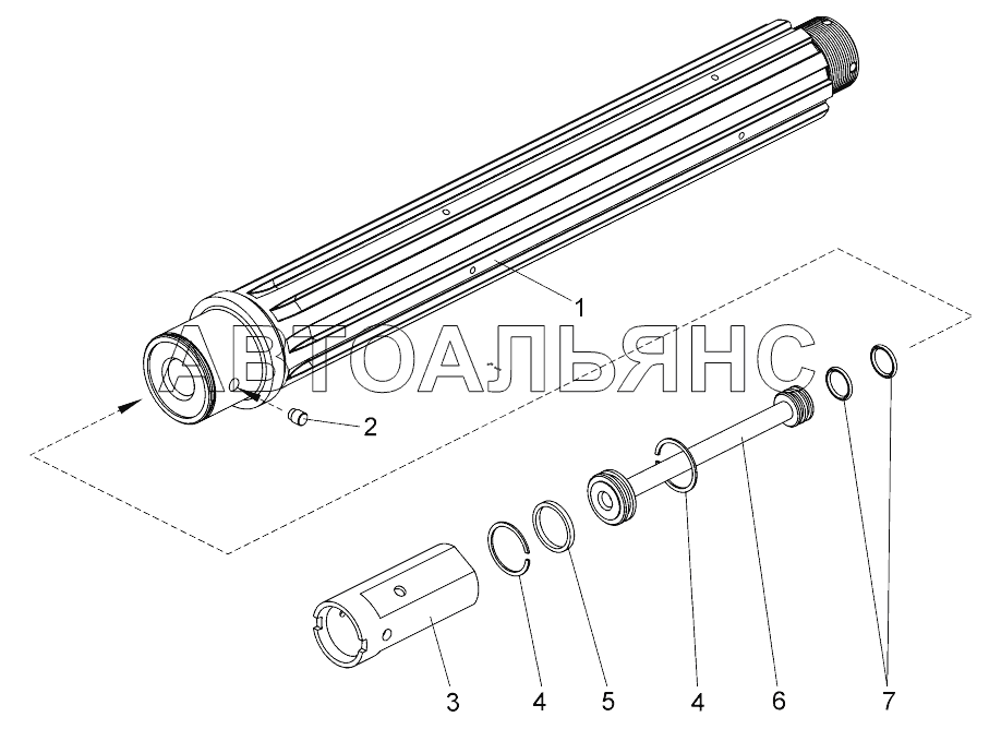 Вал реверсивный (диапазонный);Reverse shaft (wide-range)