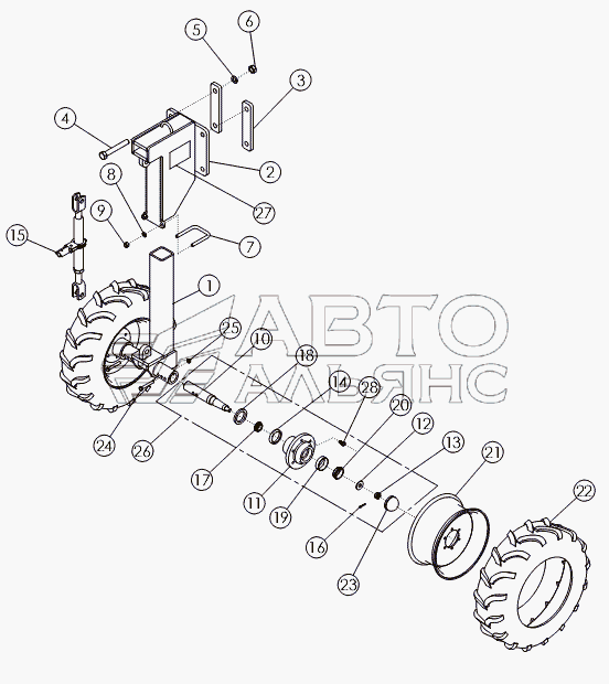 STANDARD REAR STRUTS - 7.60 X 15 TIRES