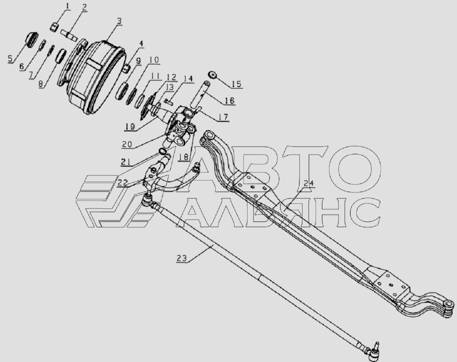 3000D120XZ Front axle assembly