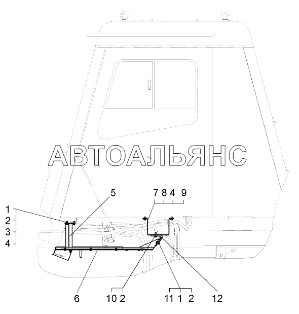 Установка кожуха пола (75581-5107003);Mounting of floor housing