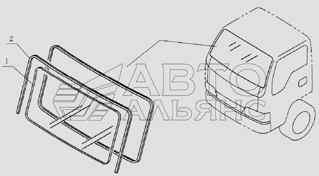 5206D4 Front windshield glass
