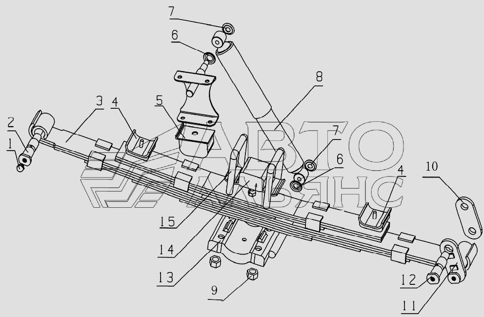 2911D4JC Rear suspension assembly