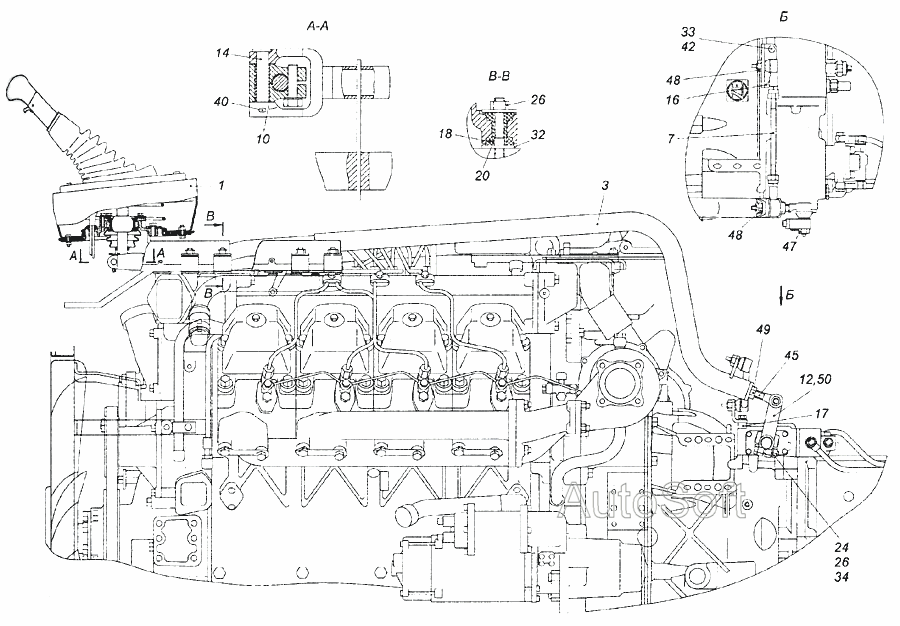 6460-1703005 Привод управления механизмом переключения передач