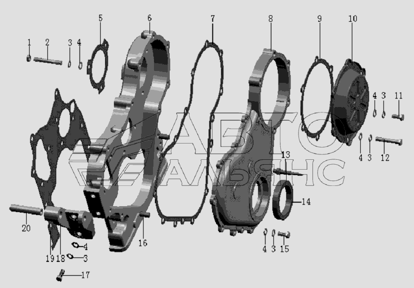 QC490Q(DI)-12000 Timing gear case assembly