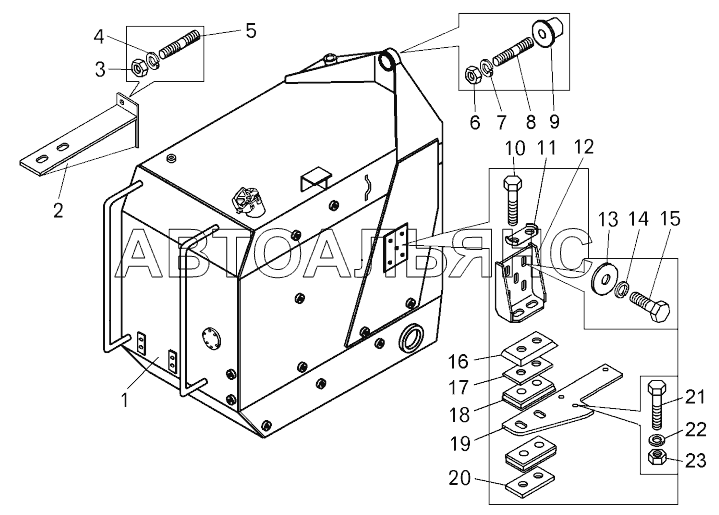 Установка топливного бака (75570-1100001-10);Mounting of fuel tank