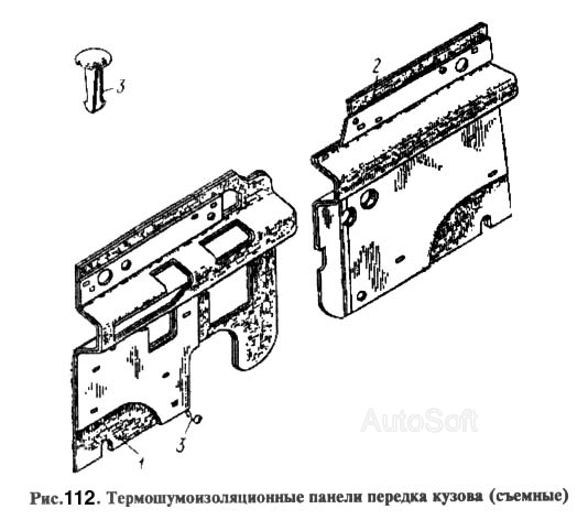 Термошумоизоляционные панели передка кузова (съемные)