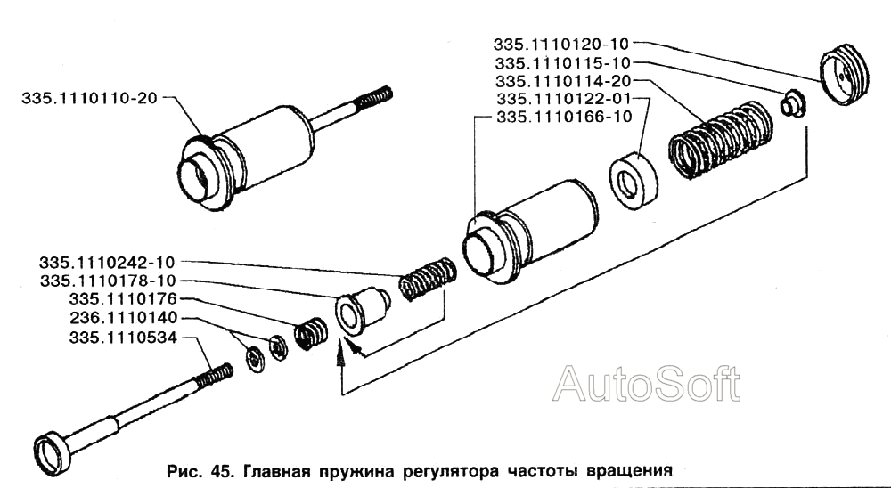 Главная пружина регулятора частоты вращения