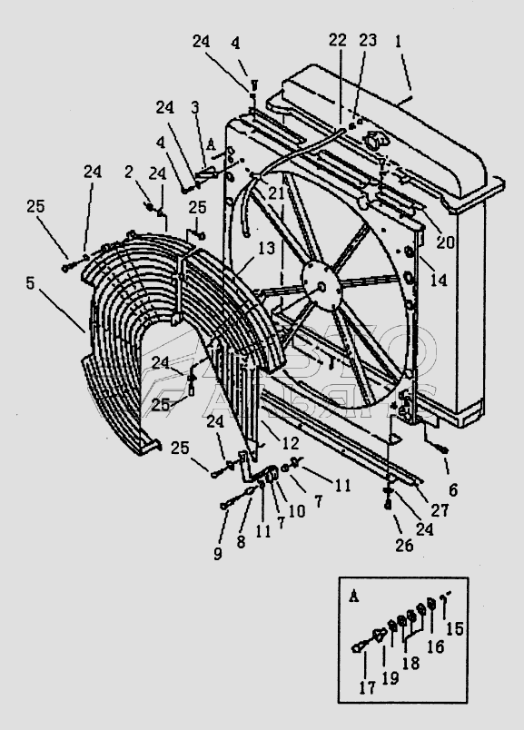 RADIATOR PIPING AND GUARDNET (PD220Y-1, PD220YS)
