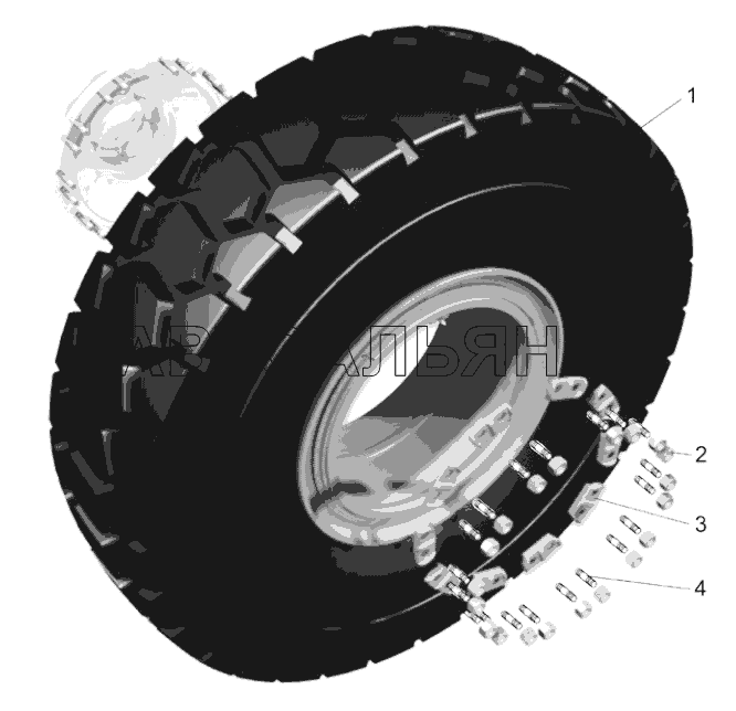 Установка передних колес (75570-3100004-70);Mounting of front wheels