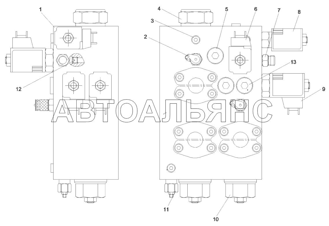 A810299000205 Корпус клапана выдвижного цилиндра