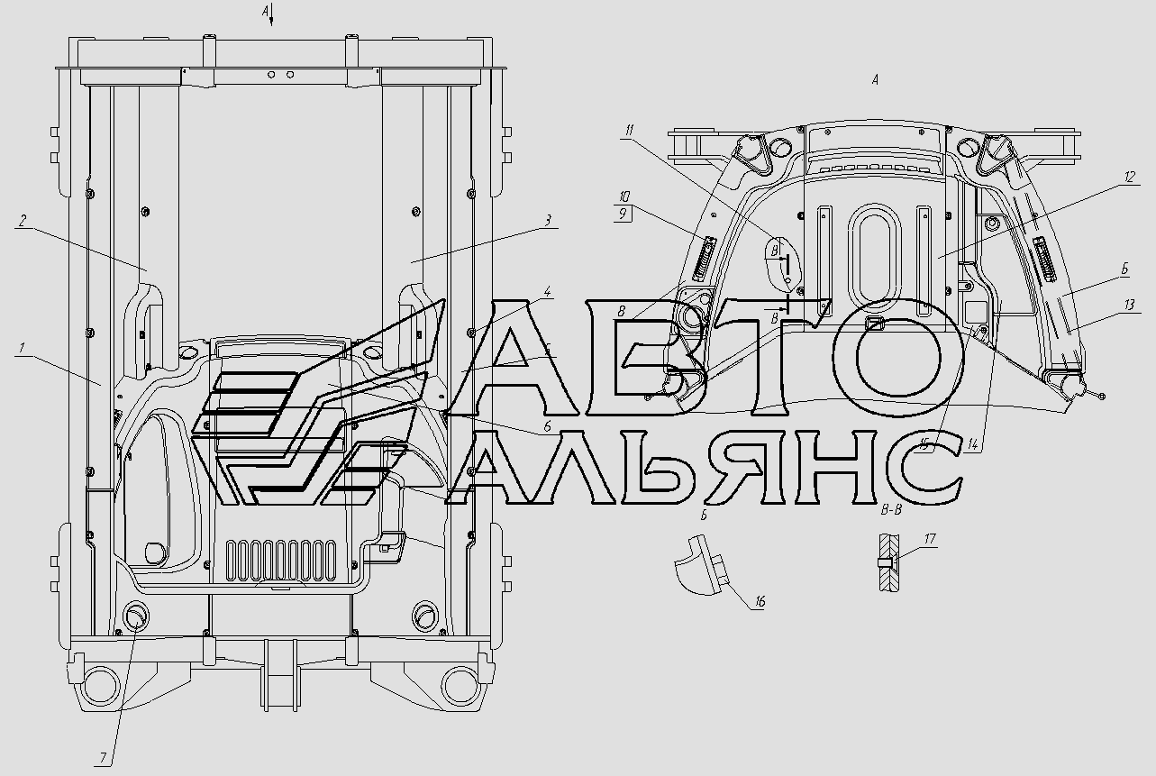 Установка интерьера кабины