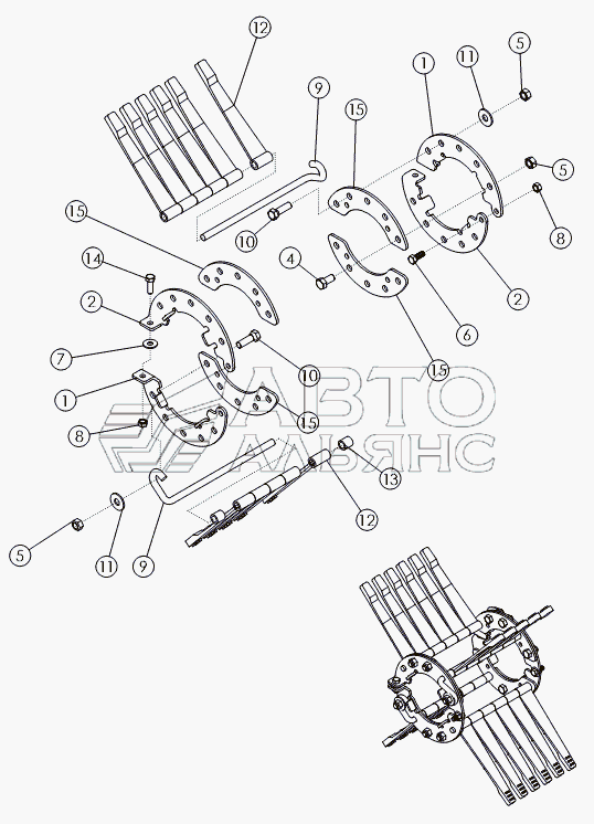 RUBBER FLAILS ON №1 DRUM FORWARD 22" SPACING (№52123)