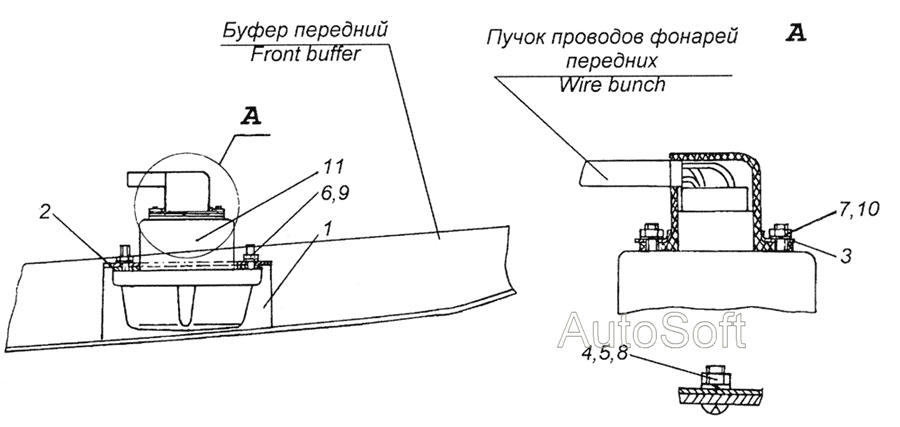 4310-3712001 Установка фонарей передних