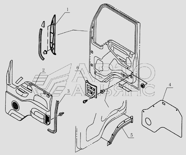 6102D4 Door plate assembly