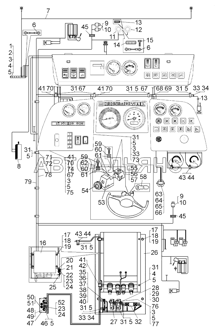 Монтаж электрооборудования в кабине ;Mounting of electrical equipment in the cab