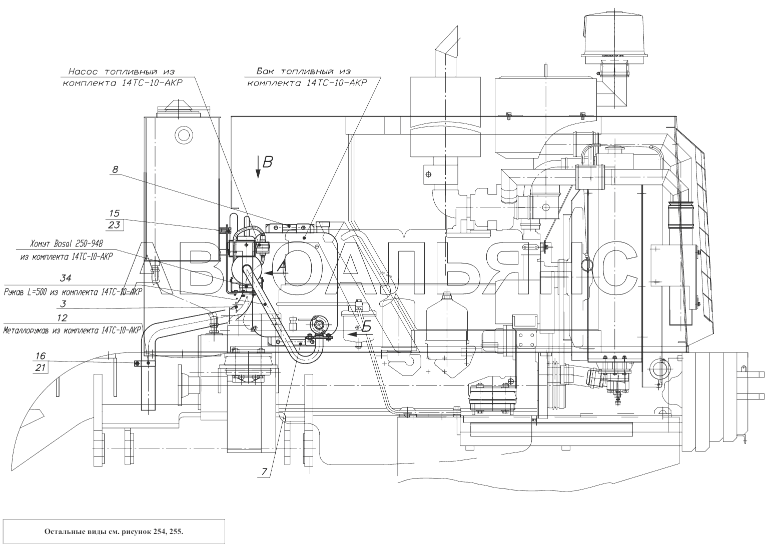 Установка подогревателя предпускового 352С.10.15.005;Starting heater installation 352С.10.15.005