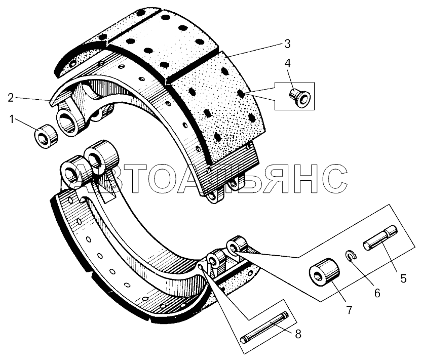 Колодка тормоза;Brake shoe
