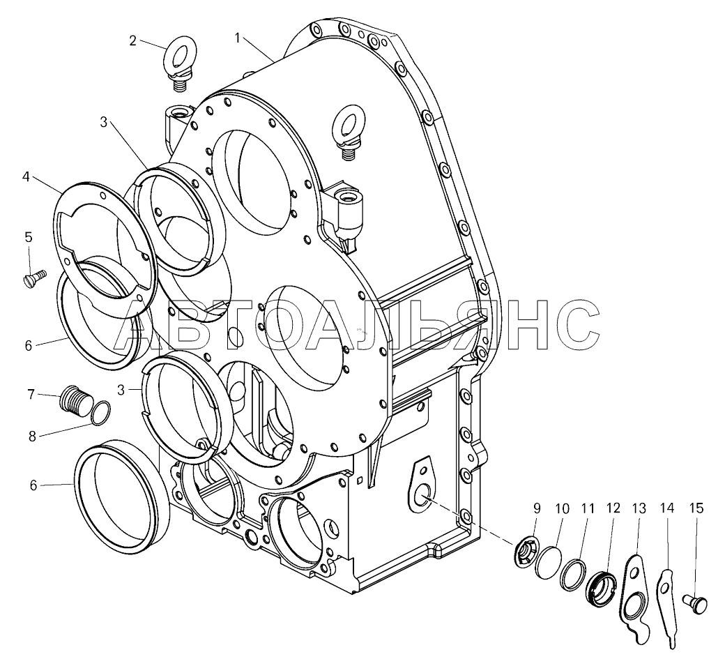 Картер коробки передач;Gearbox casing