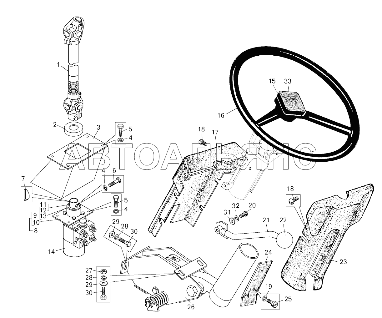 Установка рулевого управления;Mounting of steering