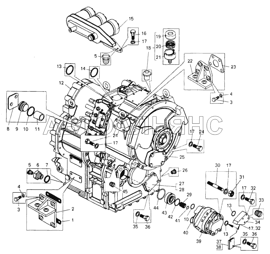 Передача гидромеханическая;Hydromechanical gear unit assembly