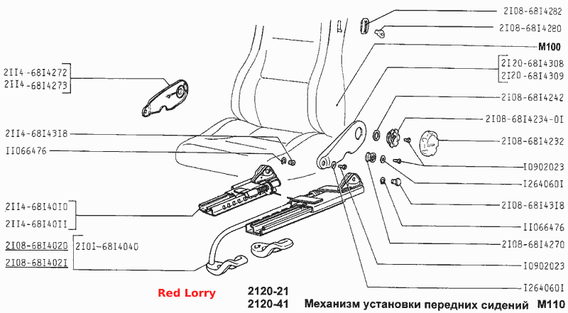 Механизм установки передних сидений