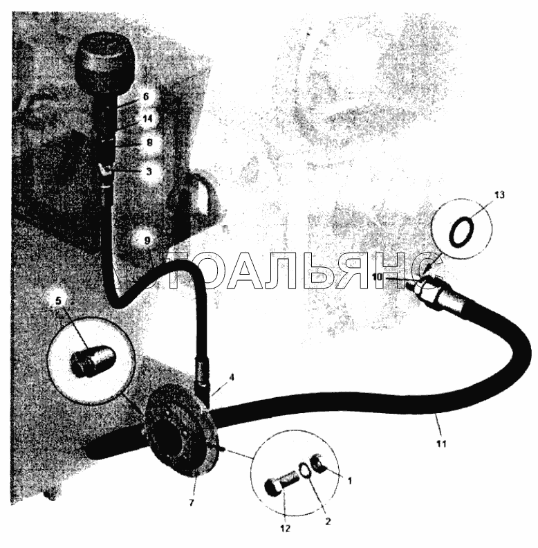 Установка указателя уровня масла;Mounting of oil level indicator