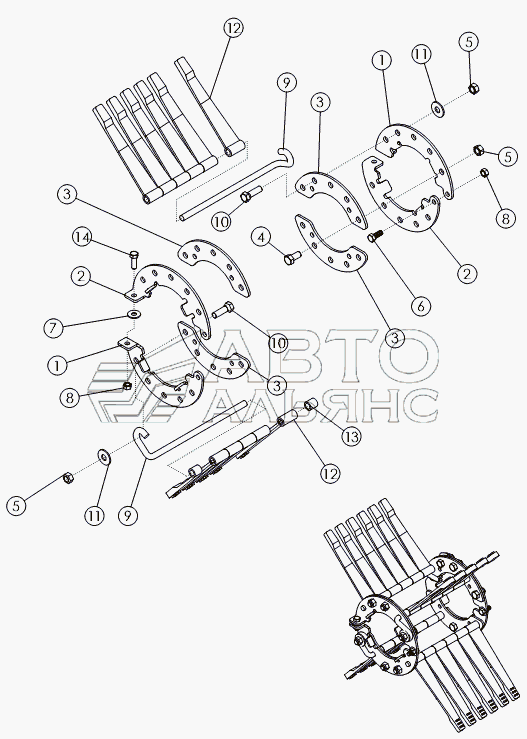 RUBBER FLAILS ON №1 DRUM FORWARD 22" SPACING (№52123)