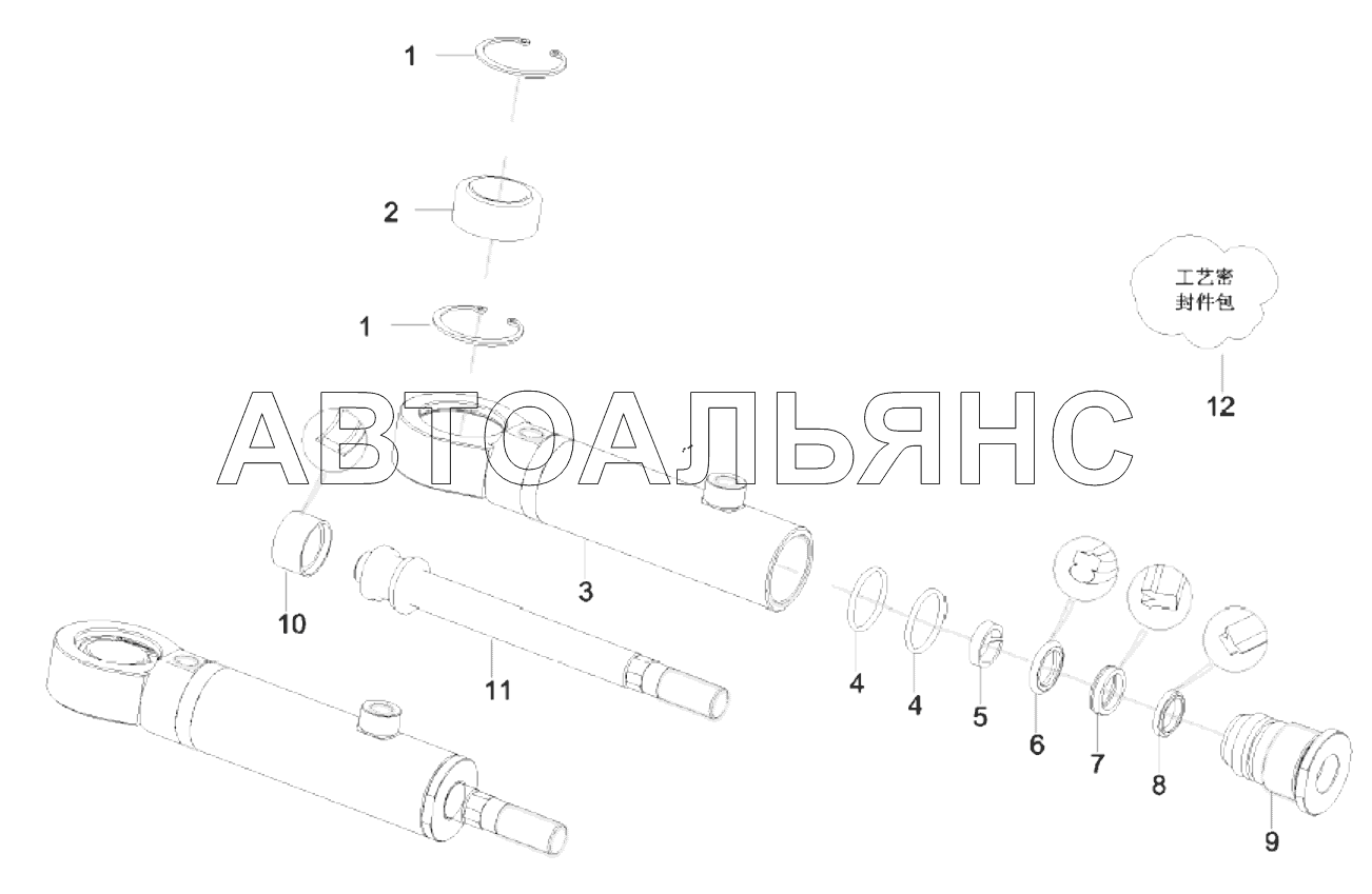 Цилиндр, поворотный замок