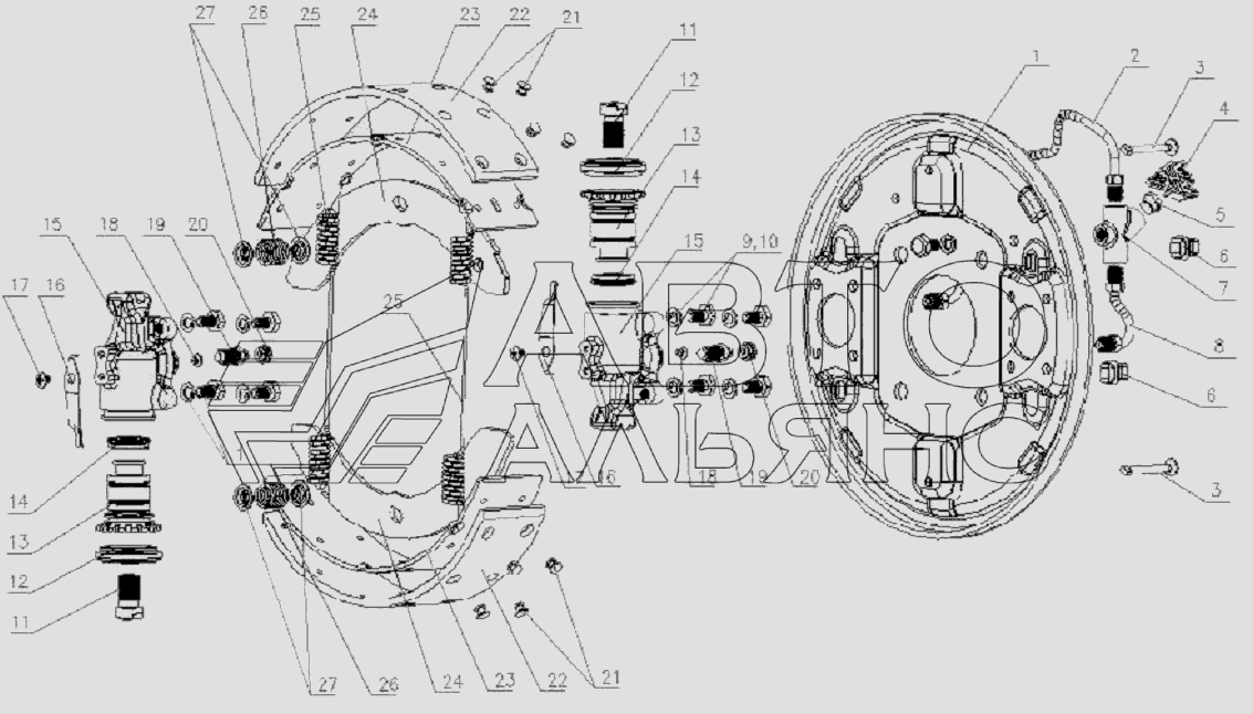 3501D120XZ Front brake assembly
